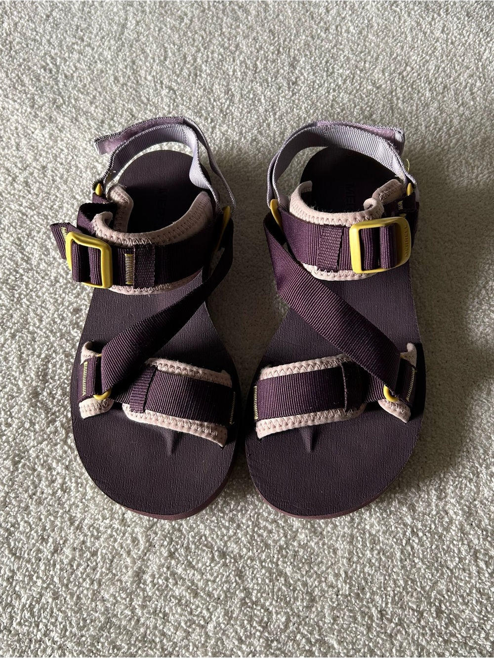 Merrell  women’s Purple Sandals with Yellow Buckles